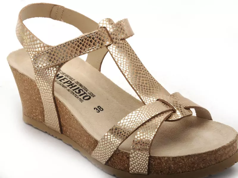 Mephisto 2824 P5141929 LIVIANE Or Sandales à Talons Femme