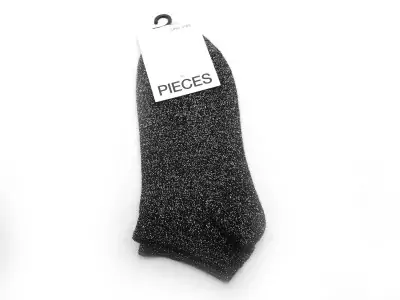 CHAUSSETTES PCSEBBY GLITTER SNEAKER Argent
