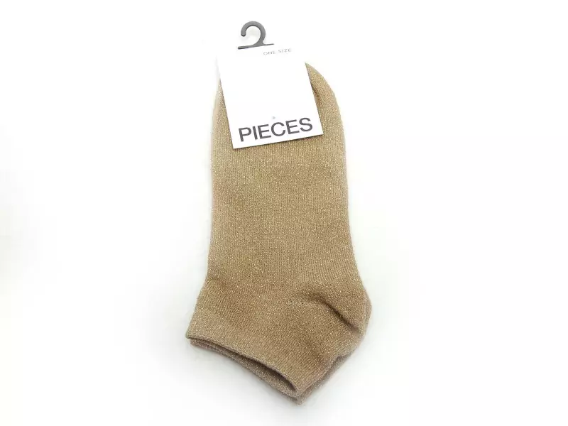 Pieces CHAUSSETTES PCSEBBY GLITTER SNEAKER Beige Accessoires Femme