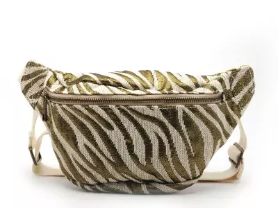 SAC PCPARIS ZEBRA CANVAS BUMBAG Beige Accessoires Femme