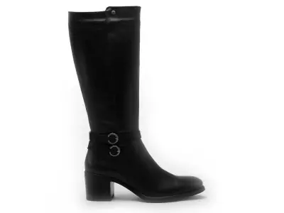 D8610SUNB Noir Bottes à Talons Femme