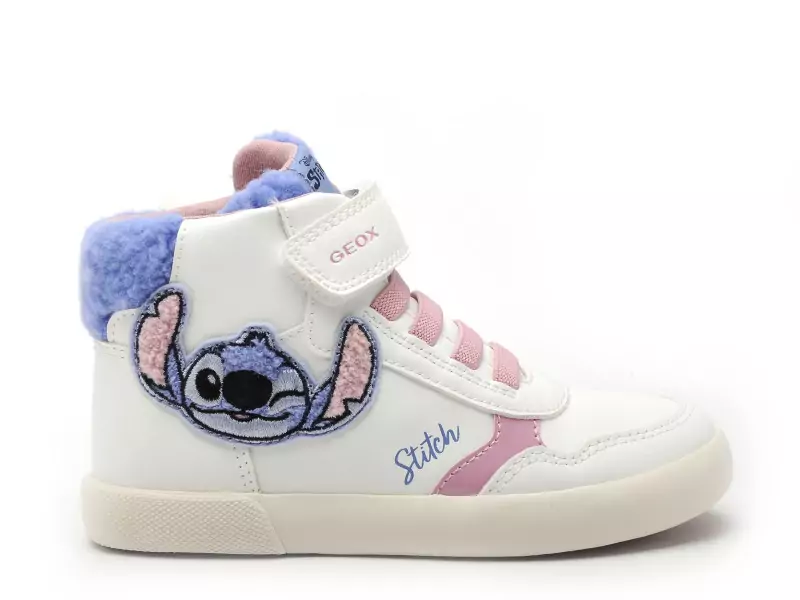 Geox B GISLI GIRL B561MF Blanc Baskets Montantes Fille