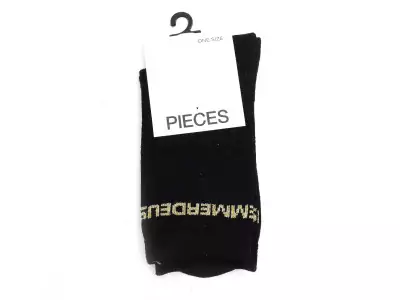 CHAUSSETTES PCSEBBY LONG GLITTER Noir