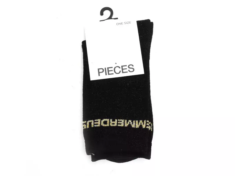 Pieces CHAUSSETTES PCSEBBY LONG GLITTER Noir Accessoires Femme