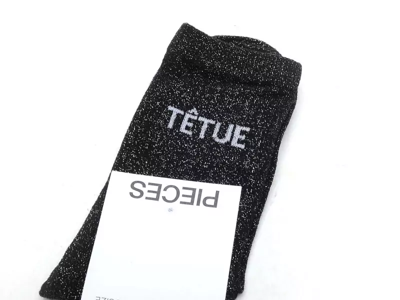 Pieces CHAUSSETTES PCSEBBY LONG GLITTER Bleu Accessoires Femme