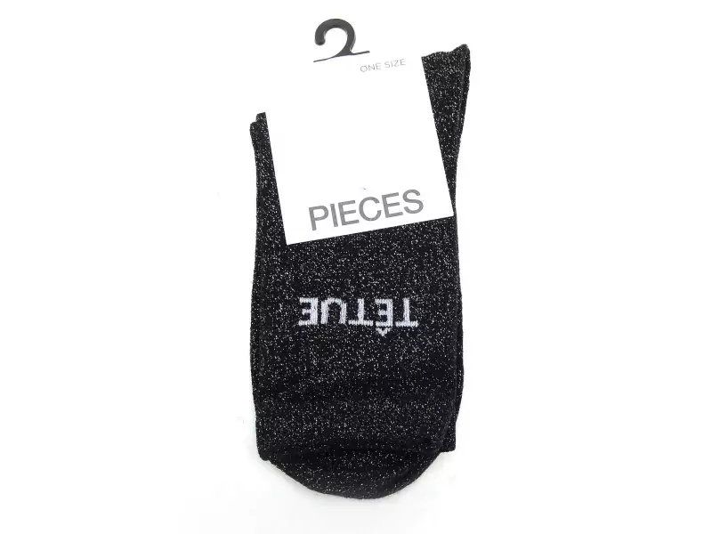 Pieces CHAUSSETTES PCSEBBY LONG GLITTER Bleu Accessoires Femme