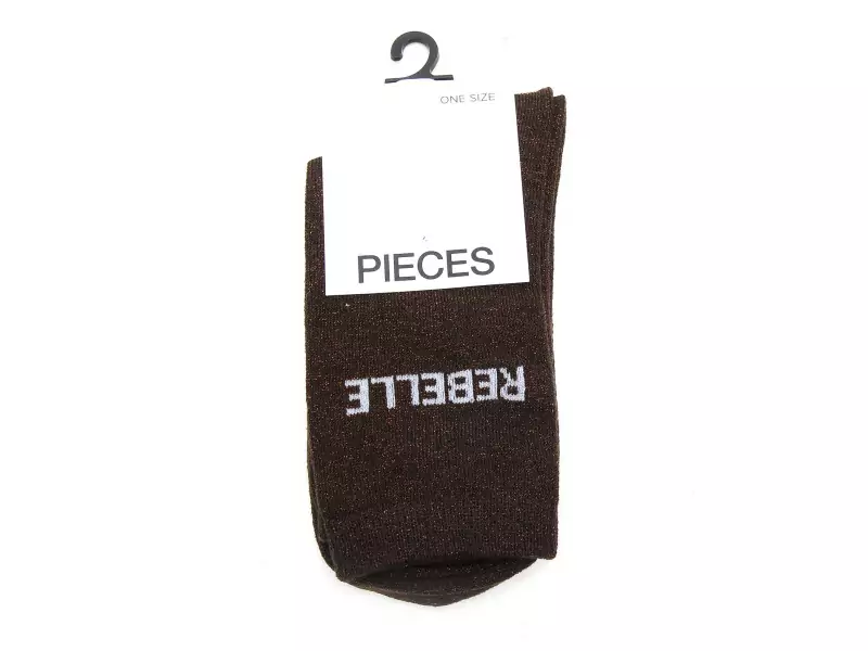Pieces CHAUSSETTES PCSEBBY LONG GLITTER Marron Accessoires Femme
