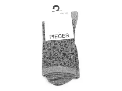 CHAUSSETTES PCSEBBY GLITTER LONG Gris