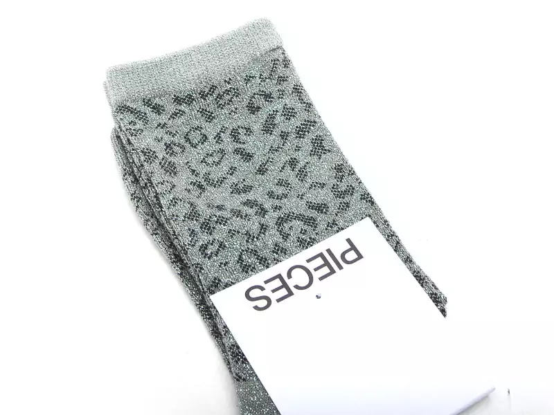 Pieces CHAUSSETTES PCSEBBY GLITTER LONG Bleu Accessoires Femme