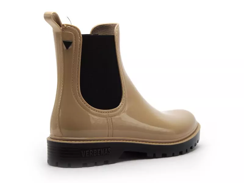 Verbenas Bottes de pluie GAUDI BRILLO Beige Boots et Bottines Plates Femme