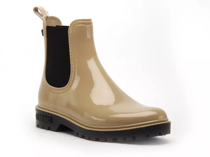 Verbenas Bottes de pluie GAUDI BRILLO Beige Boots et Bottines Plates Femme