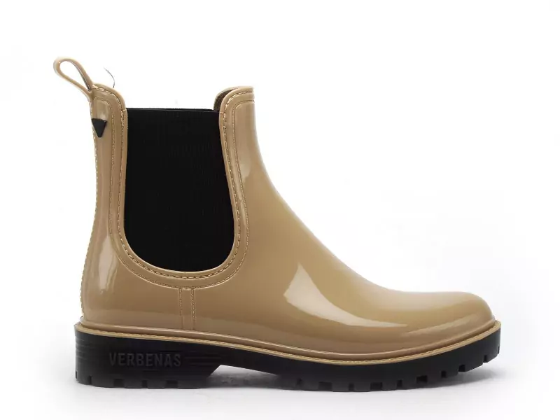 Verbenas Bottes de pluie GAUDI BRILLO Beige Boots et Bottines Plates Femme