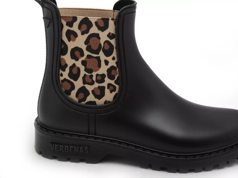 Verbenas Bottes de pluie GAUDI MAT ANIMAL Noir Boots et Bottines Plates Femme