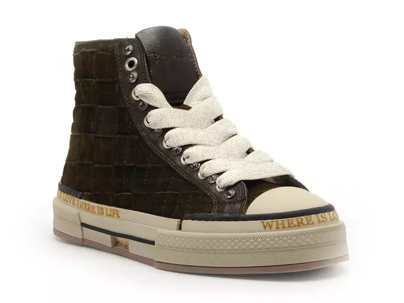 Rebecca white Baskets YZ51 4V5 Kaki Basket Montante Femme