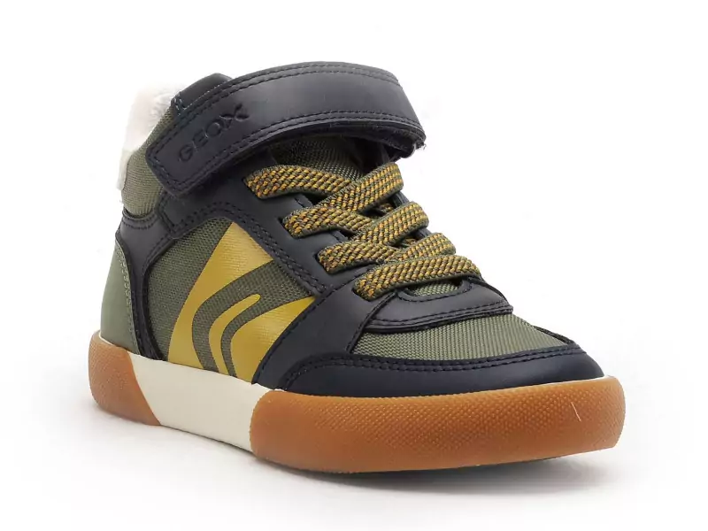 Geox Baskets J GISLI BOY J565CA Kaki Baskets Montantes Garçon