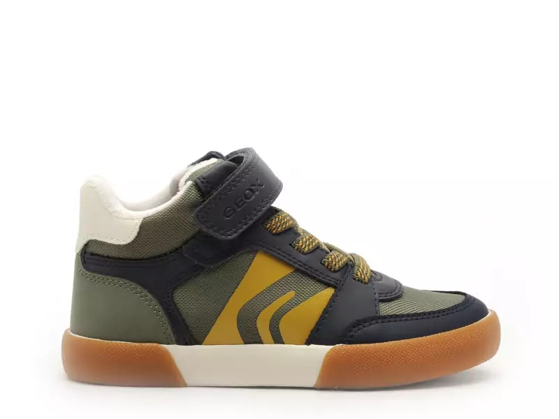 Geox Baskets J GISLI BOY J565CA Kaki Baskets Montantes Garçon