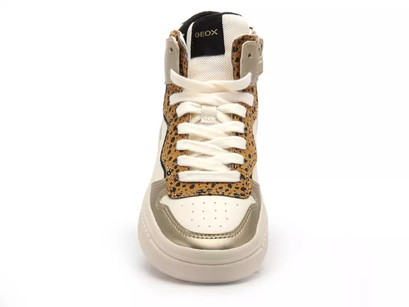 Geox BASKETS J LAQUINNY GIRL J56M3B Blanc Baskets Montantes Fille
