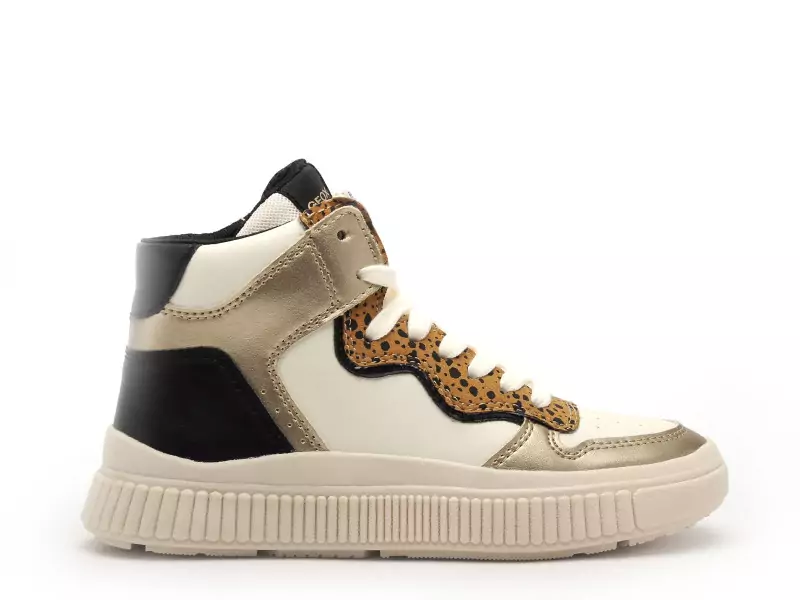 Geox BASKETS J LAQUINNY GIRL J56M3B Blanc Baskets Montantes Fille