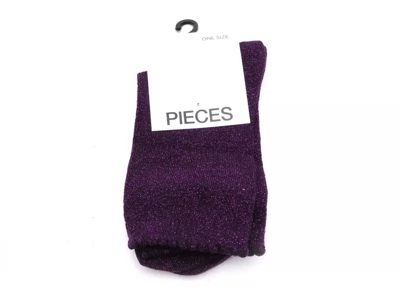 Pieces Chaussettes à paillette PCSEBBY GLITTER LONG SOCKS NOOS BC Violet Accessoires Femme