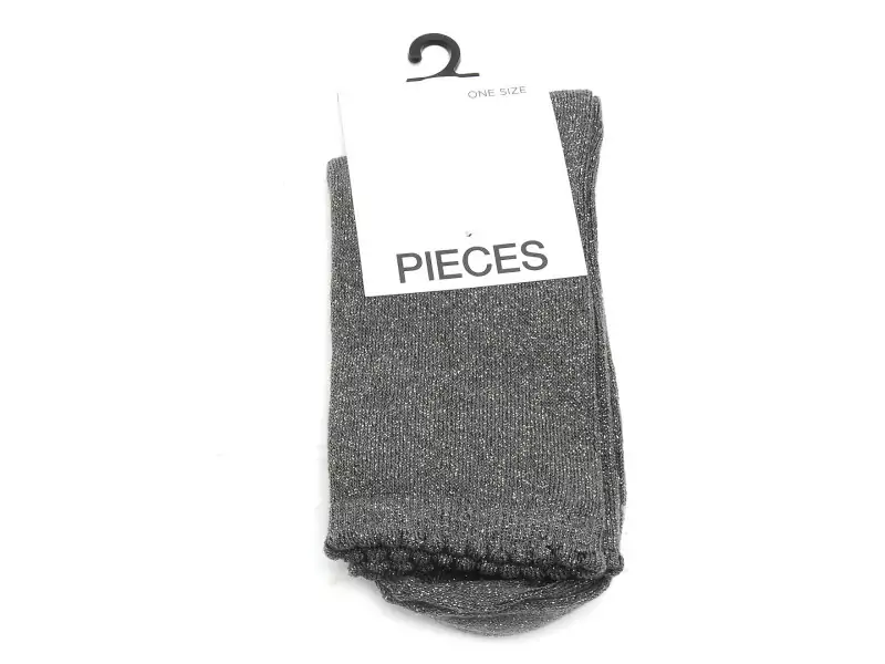 Pieces Chaussettes à paillette PCSEBBY GLITTER LONG SOCKS NOOS BC Kaki Accessoires Femme