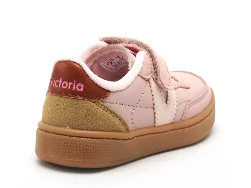 Victoria 1256106 OSLO VELCRO EFECTO PIEL Rose Baskets Basses Fille