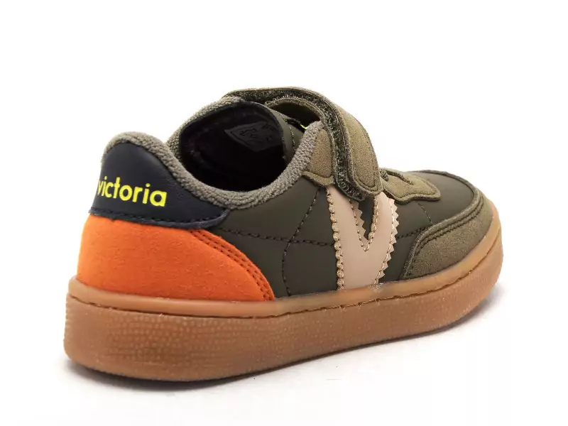 Victoria 1256106 OSLO VELCRO EFECTO PIEL Kaki Baskets Basses Garçon