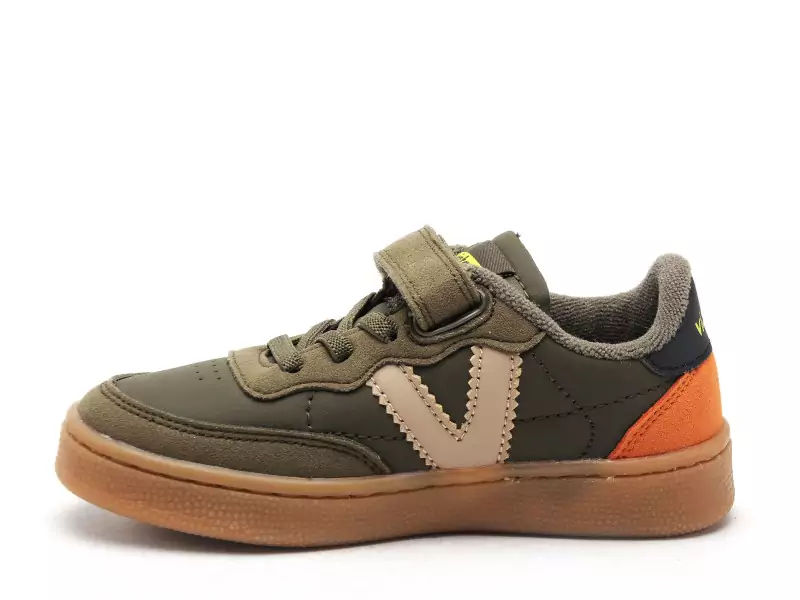 Victoria 1256106 OSLO VELCRO EFECTO PIEL Kaki Baskets Basses Garçon
