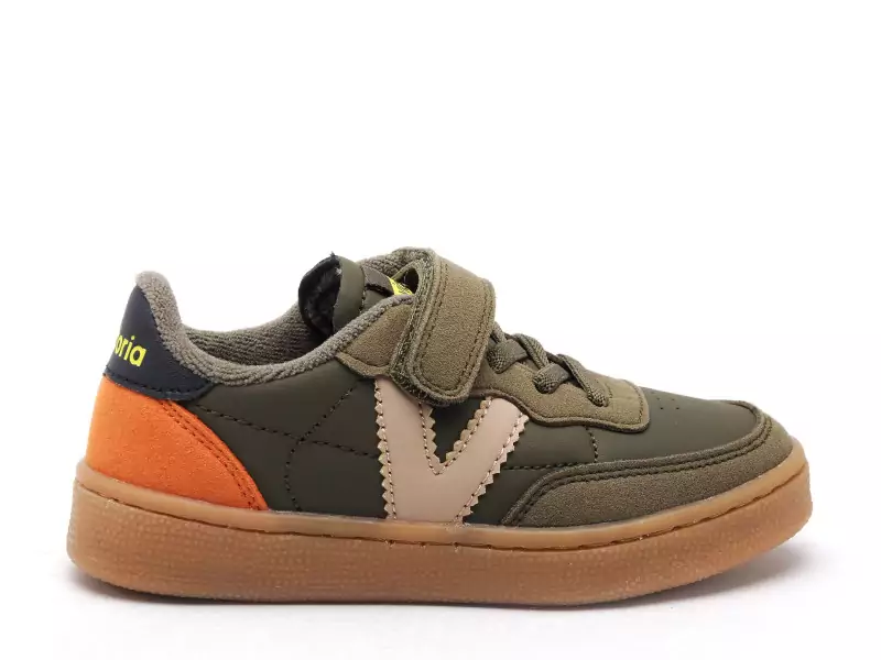 Victoria 1256106 OSLO VELCRO EFECTO PIEL Kaki Baskets Basses Garçon
