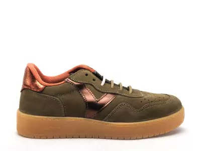 MADRID SER METAL Kaki Baskets Basses Femme
