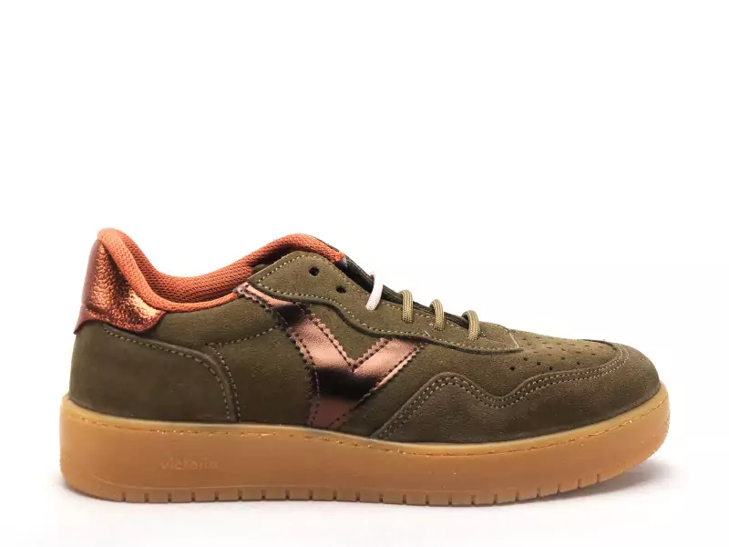 Victoria MADRID SER METAL Kaki Baskets Basses Femme