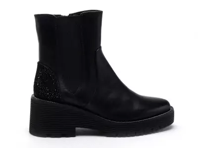 SADHY 08 Noir Boots et Bottines à Talons Femme