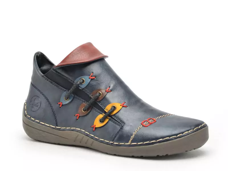 Rieker 72581 Bleu Boots et Bottines Plates Femme