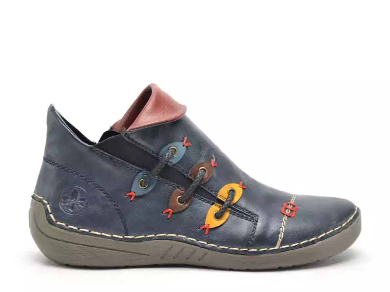 Rieker 72581 Bleu Boots et Bottines Plates Femme