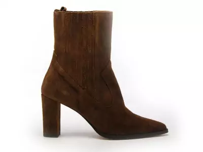8694 Marron Boots et Bottines à Talons Femme