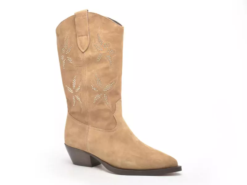Alpe 5543 Beige Bottes à Talons Femme