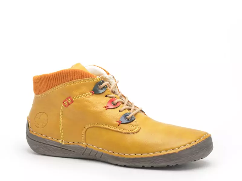 Rieker 52544 Jaune Boots et Bottines Plates Femme