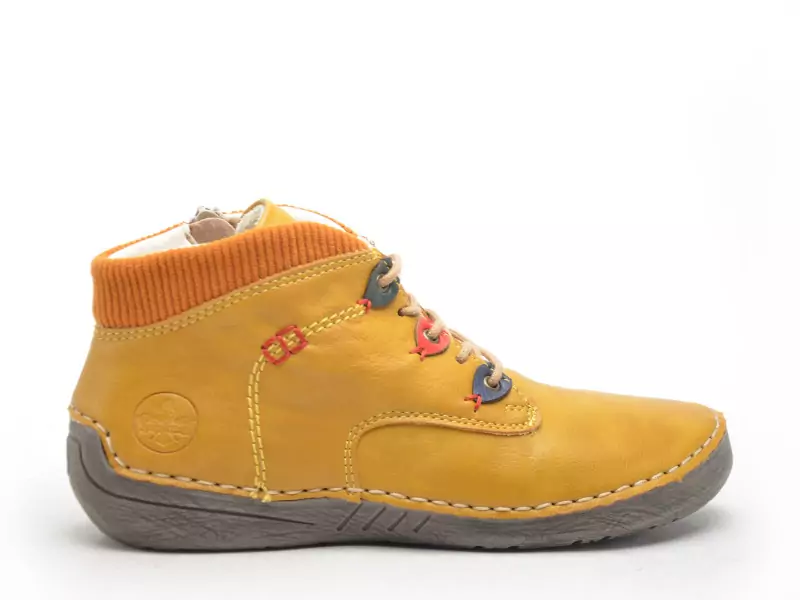 Rieker 52544 Jaune Boots et Bottines Plates Femme