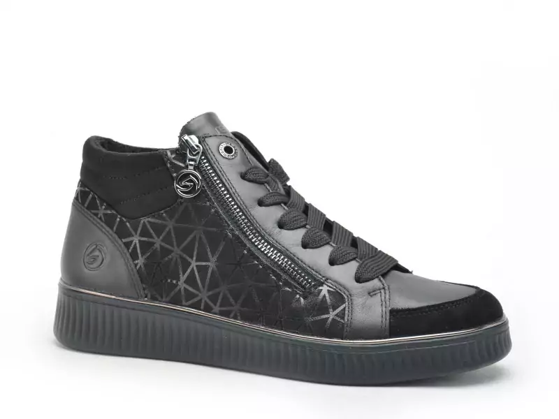 Remonte D2E70 Noir Basket Montante Femme