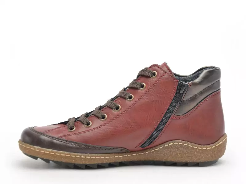 Rieker L7500 Bordeaux Boots et Bottines Plates Femme