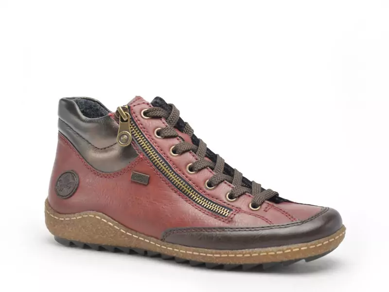 Rieker L7500 Bordeaux Boots et Bottines Plates Femme