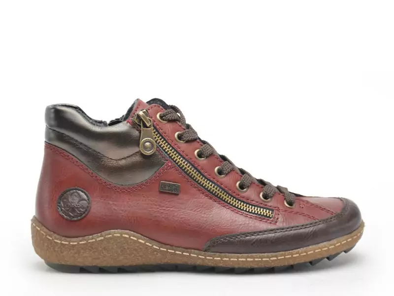 Rieker L7500 Bordeaux Boots et Bottines Plates Femme