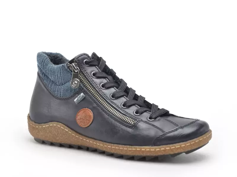 Rieker L7514 Bleu Boots et Bottines Plates Femme