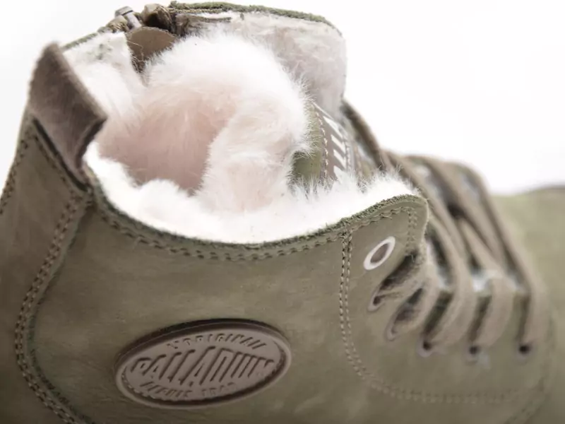 Palladium PAMPA HI ZIP WL Kaki Boots et Bottines Plates Femme