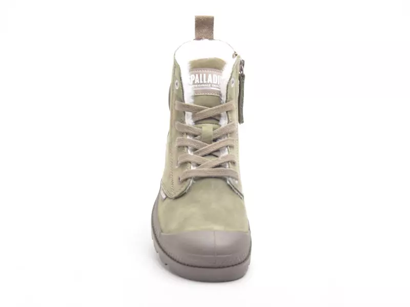 Palladium PAMPA HI ZIP WL Kaki Boots et Bottines Plates Femme
