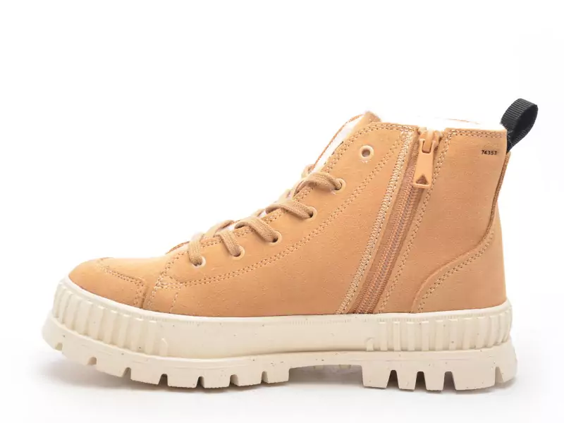 Palladium PALLASHOCK ZIP WARM DEAR Marron Boots et Bottines Plates Femme