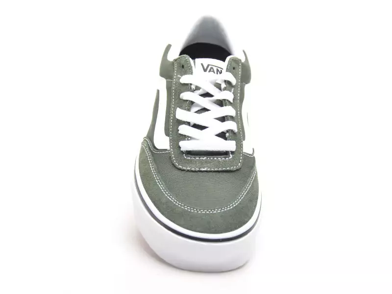Vans BROOKLYN LS SUEDE C Vert Baskets Basses Homme