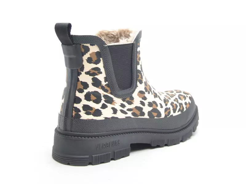 Verbenas LUA MATE COMBI ANIMAL FUR Noir Boots et Bottines Plates Femme