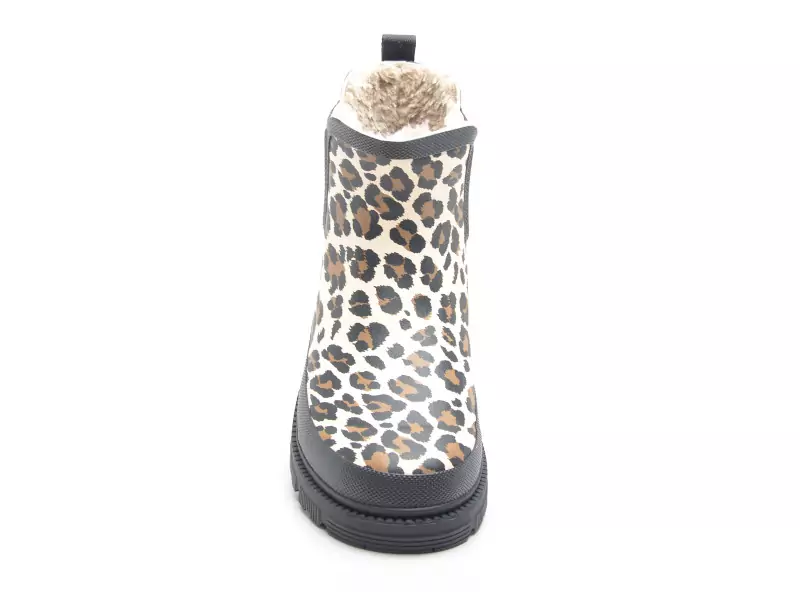 Verbenas LUA MATE COMBI ANIMAL FUR Noir Boots et Bottines Plates Femme