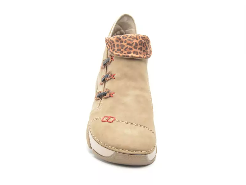 Rieker 45983 Beige Boots et Bottines Plates Femme
