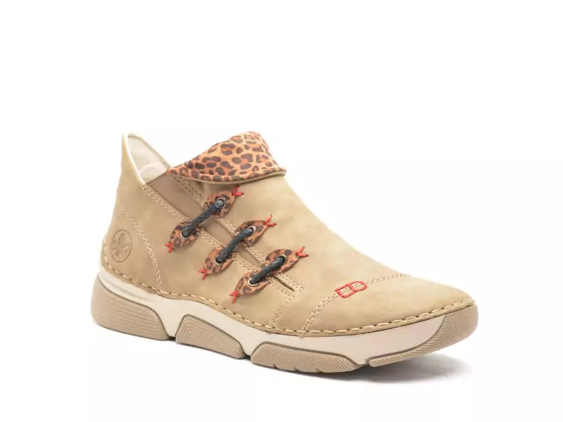 Rieker 45983 Beige Boots et Bottines Plates Femme